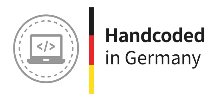 Quality badge of handcoded in germany