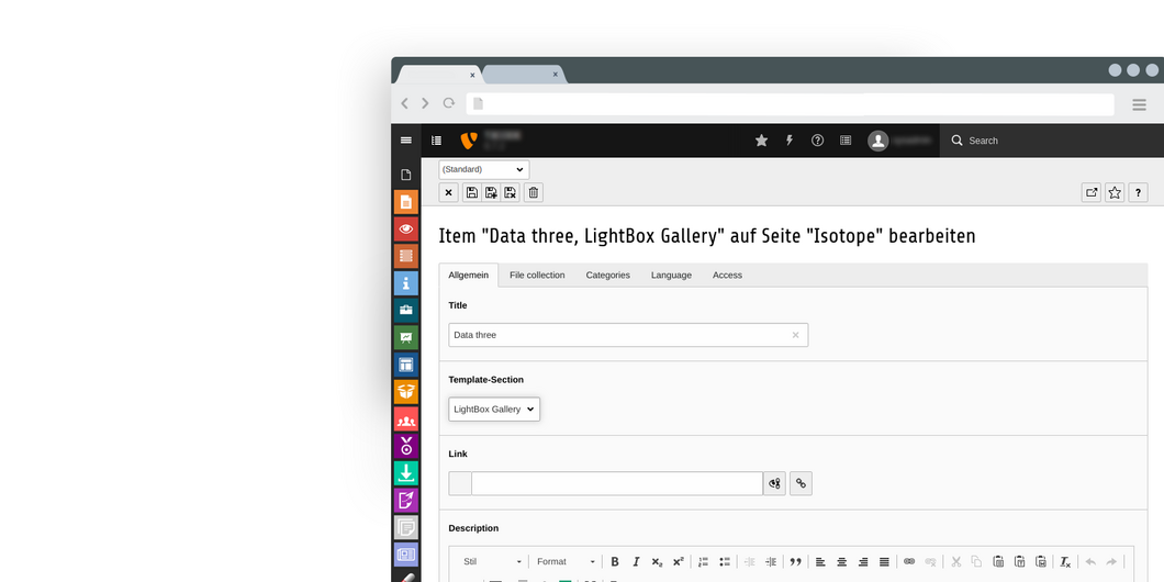 Isotope Lightbox gallery basic settings