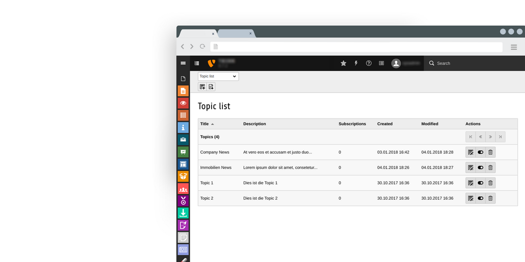 Übersicht der Newsletter Übersicht der Newsletter