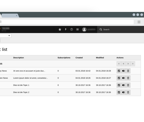Übersicht der Newsletter Übersicht der Newsletter