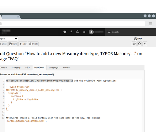 TYPO3 Questions markdown
