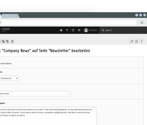 Newsletter Grundeinstellungen Newsletter Grundeinstellungen