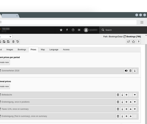 Edit additional prices settings