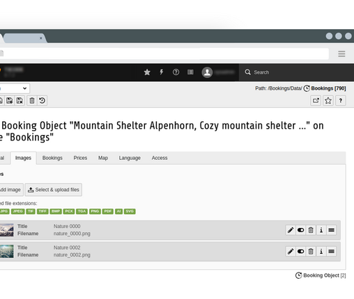 Edit booking objects images