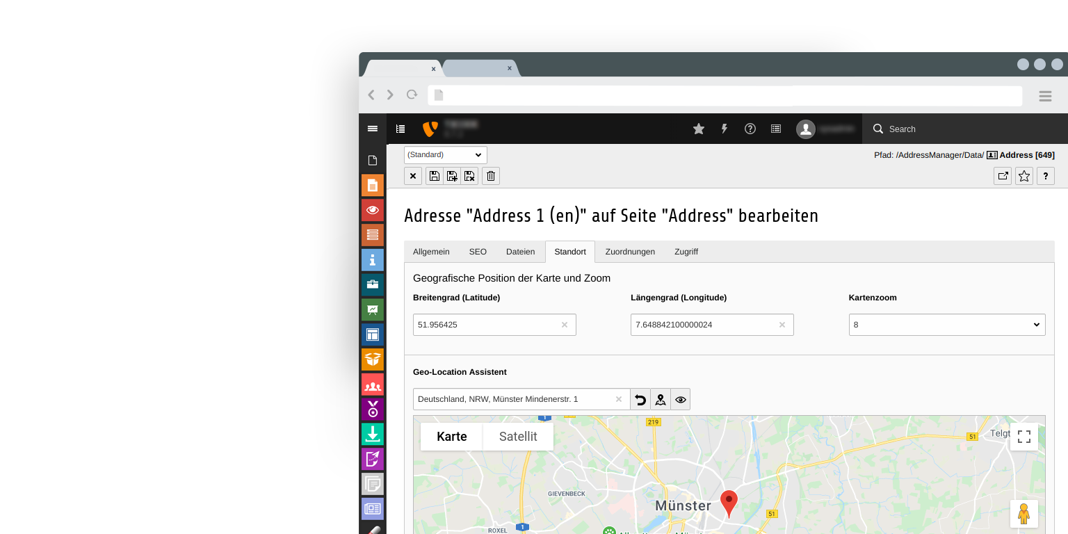 Edit map geo data for addresses