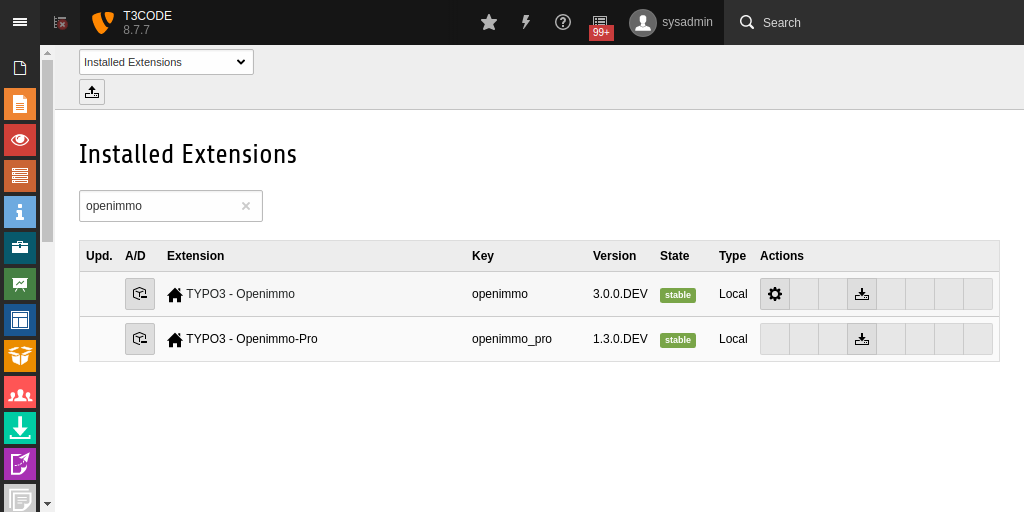 OpenImmo extension settings