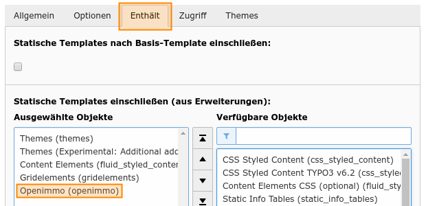 Statisches Template im TypoScript Root-Template auswählen