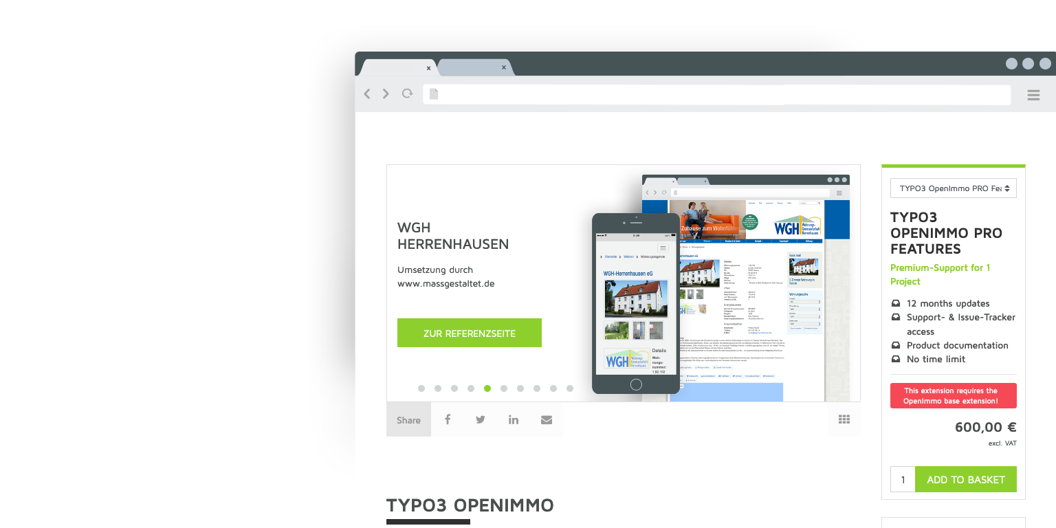 TYPO3 Shop Frontend Product View
