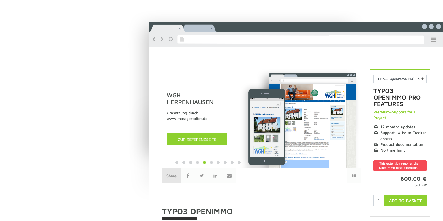 TYPO3 Shop Erweiterung Produktansicht