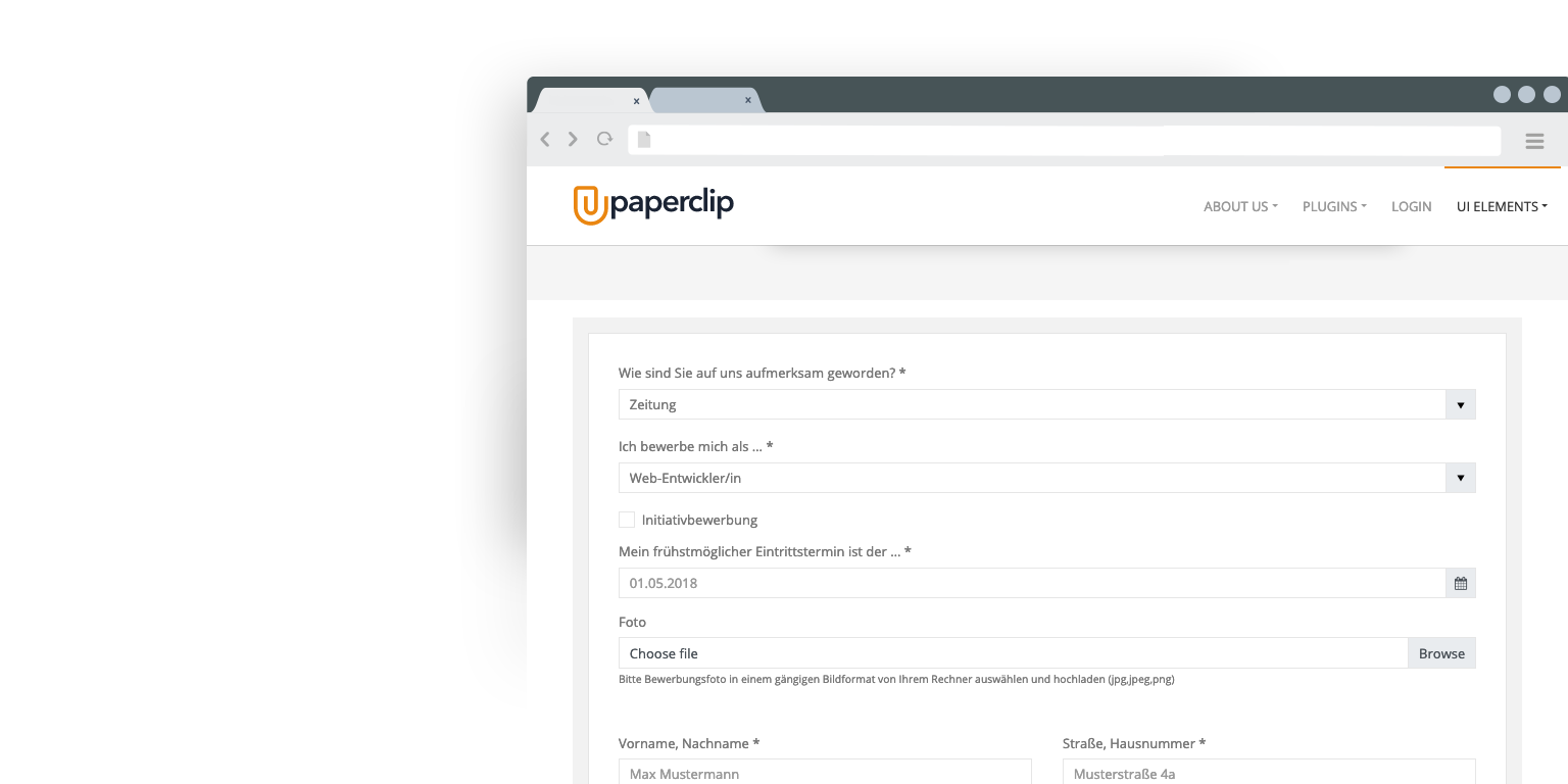Paperclip Template Form